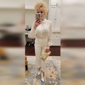 New Ann Taylor High Rise Crop Pants in Winter White Size 00